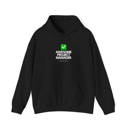 Awesome Project Manager Checkmark Hoodie - RTFM Apparel, Tech, IT, Geek, Warmth, Humor 2025