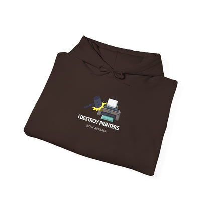 I Destroy Printers Funny Hoodie - Tech Humor, Sysadmin, IT Pro Apparel 2025