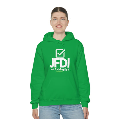 JFDI, Just do it, Funny, Sysadmin, Geek, Project Manager, Explicit, Developer, Gift, Unisex Hooded Sweatshirt