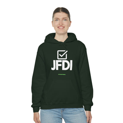 JFDI, Just do it, Funny, Sysadmin, Geek, Project Manager, Developer, Gift, Unisex Hooded Sweatshirt