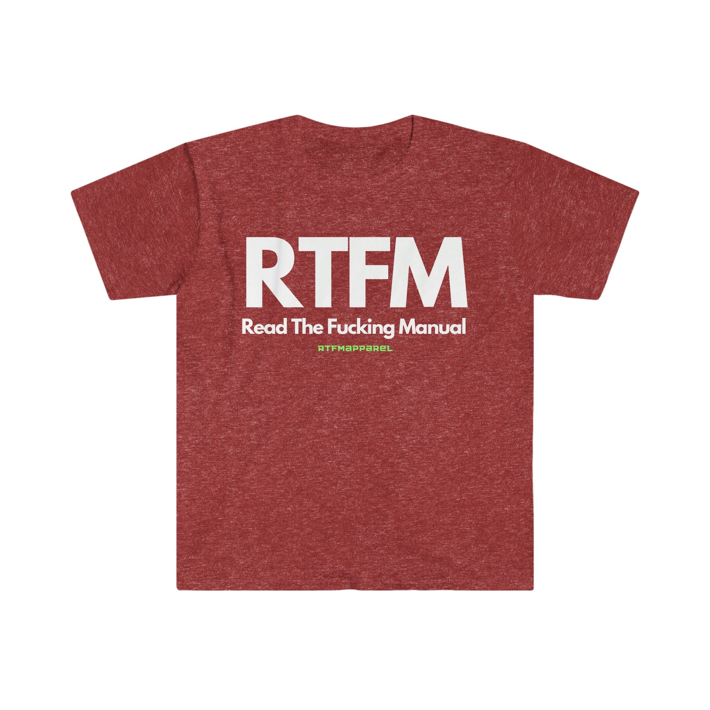 RTFM, Read the Manual, Explicit , Funny, Sysadmin, Geek, Project Manager, Developer, Gift Unisex Softstyle T-Shirt