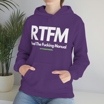 RTFM, Read the Manual, Explicit Funny, Sysadmin, Geek, Project Manager, Developer, Gift, Unisex Hooded Sweatshirt