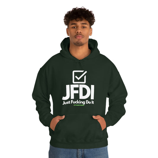 JFDI, Just do it, Funny, Sysadmin, Geek, Project Manager, Explicit, Developer, Gift, Unisex Hooded Sweatshirt