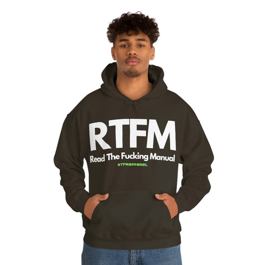 RTFM, Read the Manual, Explicit Funny, Sysadmin, Geek, Project Manager, Developer, Gift, Unisex Hooded Sweatshirt