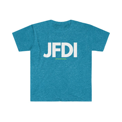 JFDI, Just do it, Funny, Sysadmin, Geek, Project Manager, Developer, Gift Unisex Softstyle T-Shirt