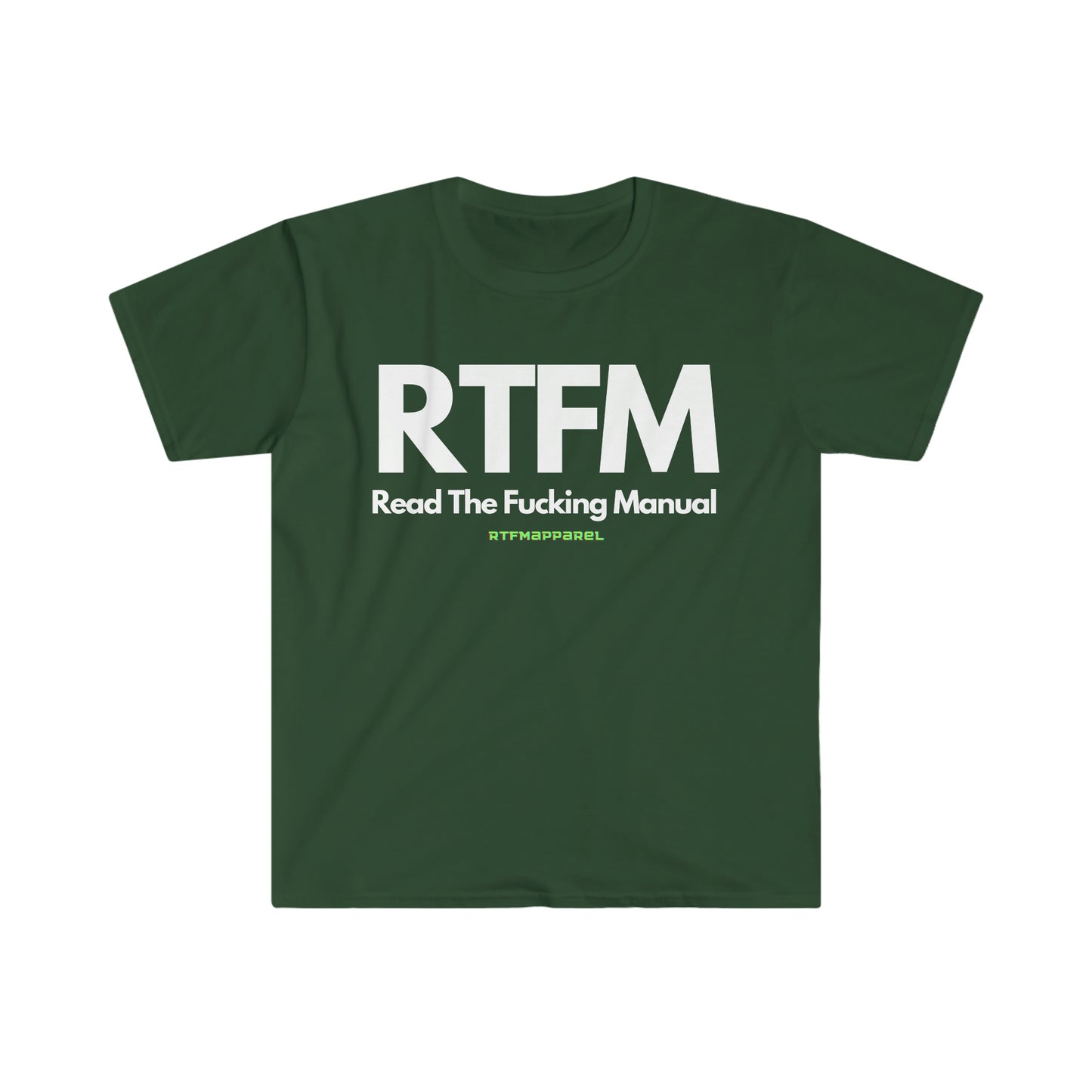 RTFM, Read the Manual, Explicit , Funny, Sysadmin, Geek, Project Manager, Developer, Gift Unisex Softstyle T-Shirt