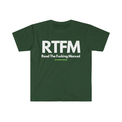 RTFM, Read the Manual, Explicit , Funny, Sysadmin, Geek, Project Manager, Developer, Gift Unisex Softstyle T-Shirt