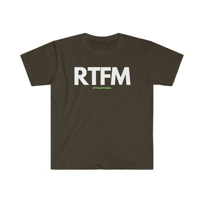 RTFM, Read the Manual, Funny, Sysadmin, Geek, Project Manager, Developer, Gift Unisex Softstyle T-Shirt