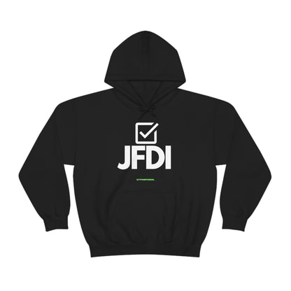 JFDI, Just do it, Funny, Sysadmin, Geek, Project Manager, Developer, Gift, Unisex Hooded Sweatshirt