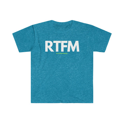 RTFM, Read the Manual, Funny, Sysadmin, Geek, Project Manager, Developer, Gift Unisex Softstyle T-Shirt