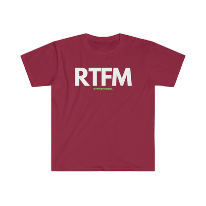RTFM, Read the Manual, Funny, Sysadmin, Geek, Project Manager, Developer, Gift Unisex Softstyle T-Shirt