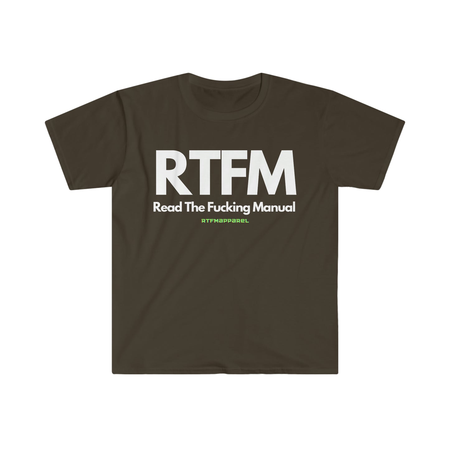 RTFM, Read the Manual, Explicit , Funny, Sysadmin, Geek, Project Manager, Developer, Gift Unisex Softstyle T-Shirt