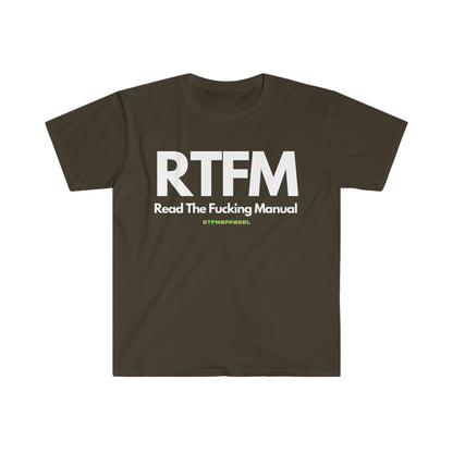 RTFM, Read the Manual, Explicit , Funny, Sysadmin, Geek, Project Manager, Developer, Gift Unisex Softstyle T-Shirt
