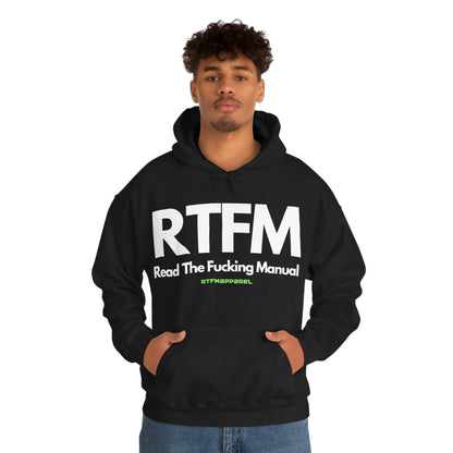 RTFM, Read the Manual, Explicit Funny, Sysadmin, Geek, Project Manager, Developer, Gift, Unisex Hooded Sweatshirt