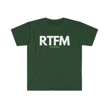 RTFM, Read the Manual, Funny, Sysadmin, Geek, Project Manager, Developer, Gift Unisex Softstyle T-Shirt