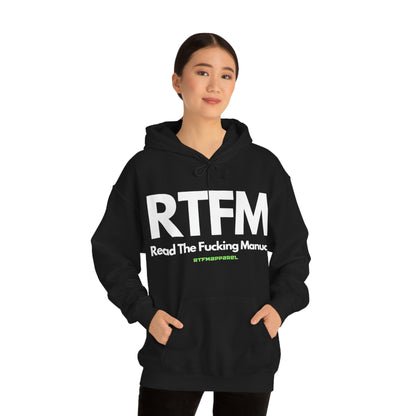 RTFM, Read the Manual, Explicit Funny, Sysadmin, Geek, Project Manager, Developer, Gift, Unisex Hooded Sweatshirt