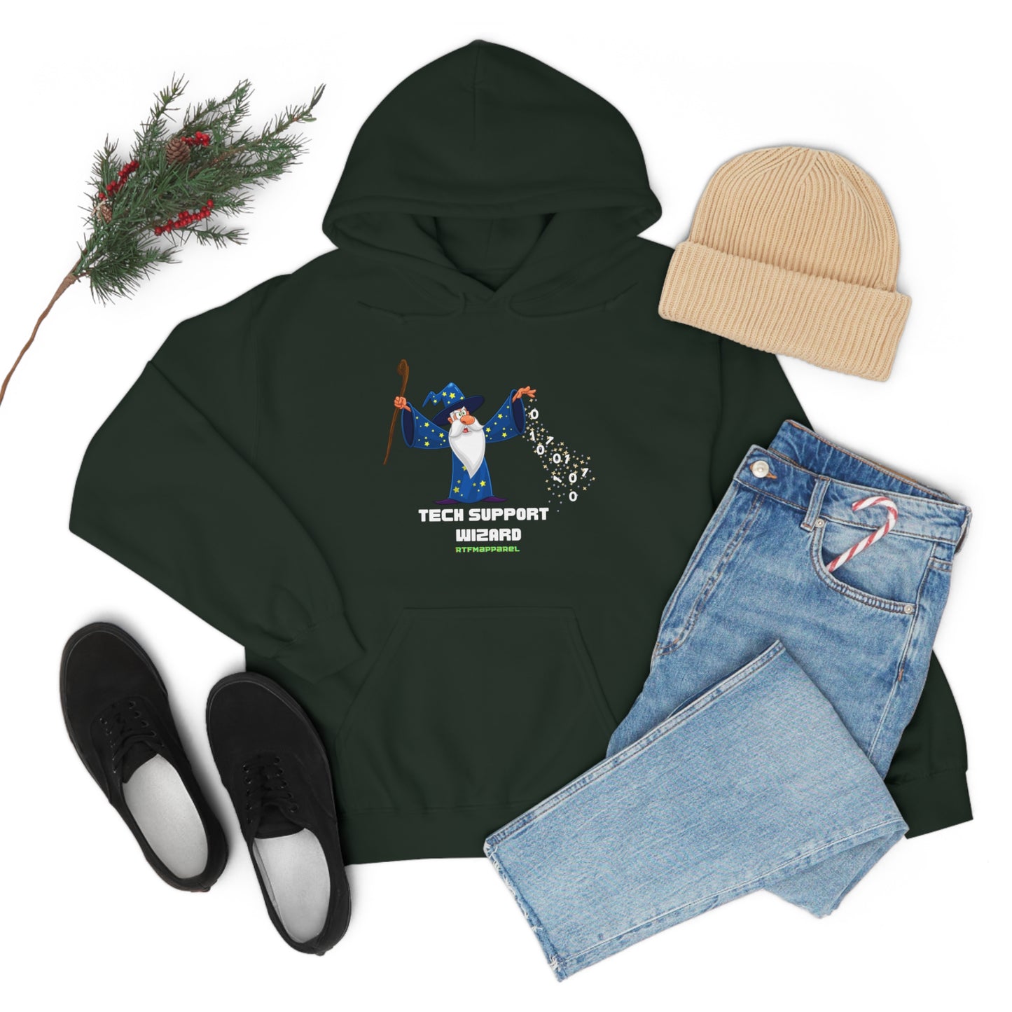 Tech Support Wizard -  Helpdesk, Sysadmin, Cloud Engineer, Architect, Azure, AWS, Network admin, Server Admin  Hoodie