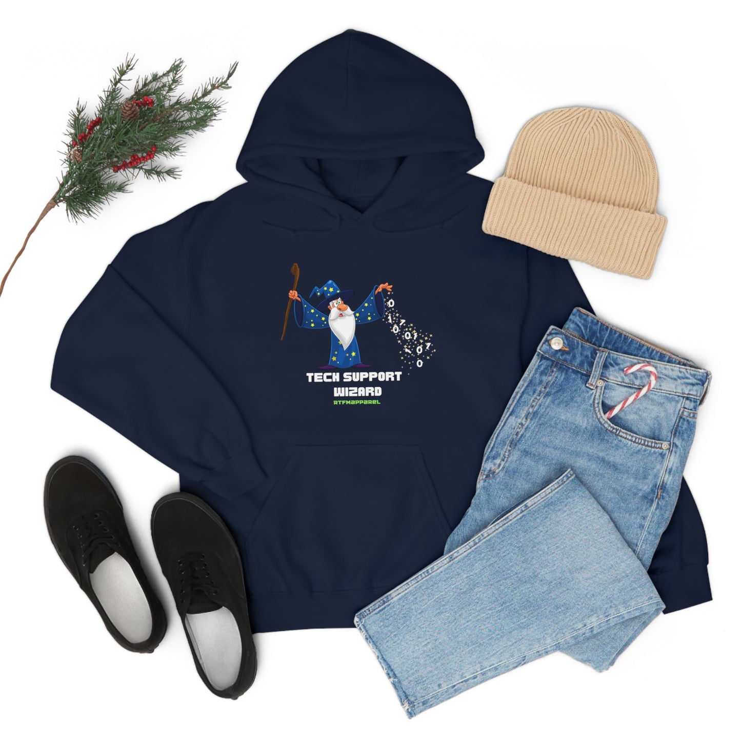 Tech Support Wizard -  Helpdesk, Sysadmin, Cloud Engineer, Architect, Azure, AWS, Network admin, Server Admin  Hoodie