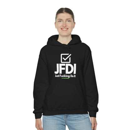JFDI, Just do it, Funny, Sysadmin, Geek, Project Manager, Explicit, Developer, Gift, Unisex Hooded Sweatshirt