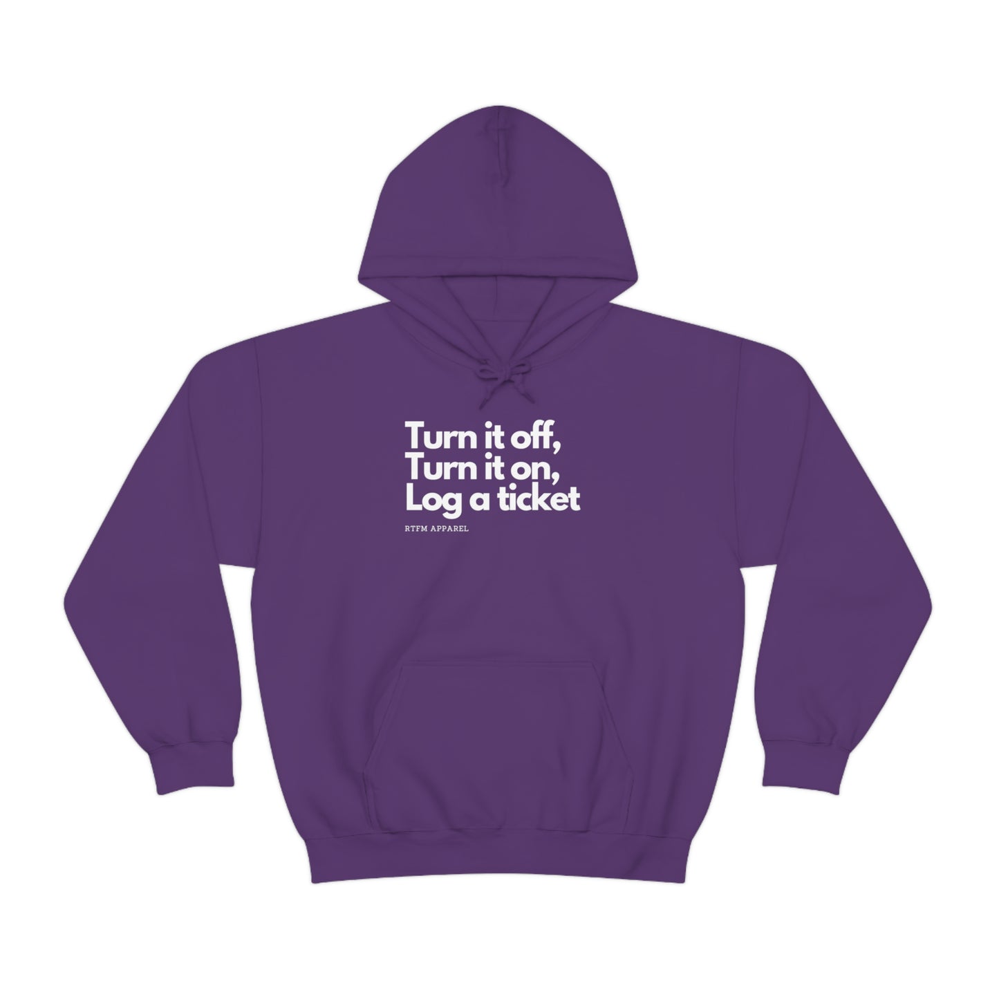 Turn it off, Turn it on, Log a ticket -  Helpdesk, Sysadmin, Cloud Engineer, Architect, Azure, AWS, Network admin, Server Admin  Hoodie