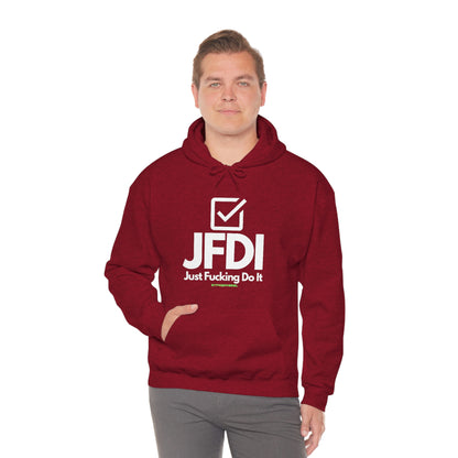 JFDI, Just do it, Funny, Sysadmin, Geek, Project Manager, Explicit, Developer, Gift, Unisex Hooded Sweatshirt