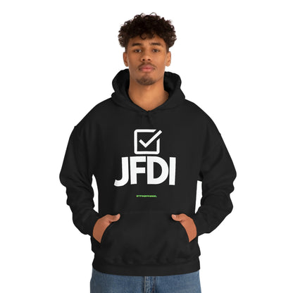 JFDI, Just do it, Funny, Sysadmin, Geek, Project Manager, Developer, Gift, Unisex Hooded Sweatshirt
