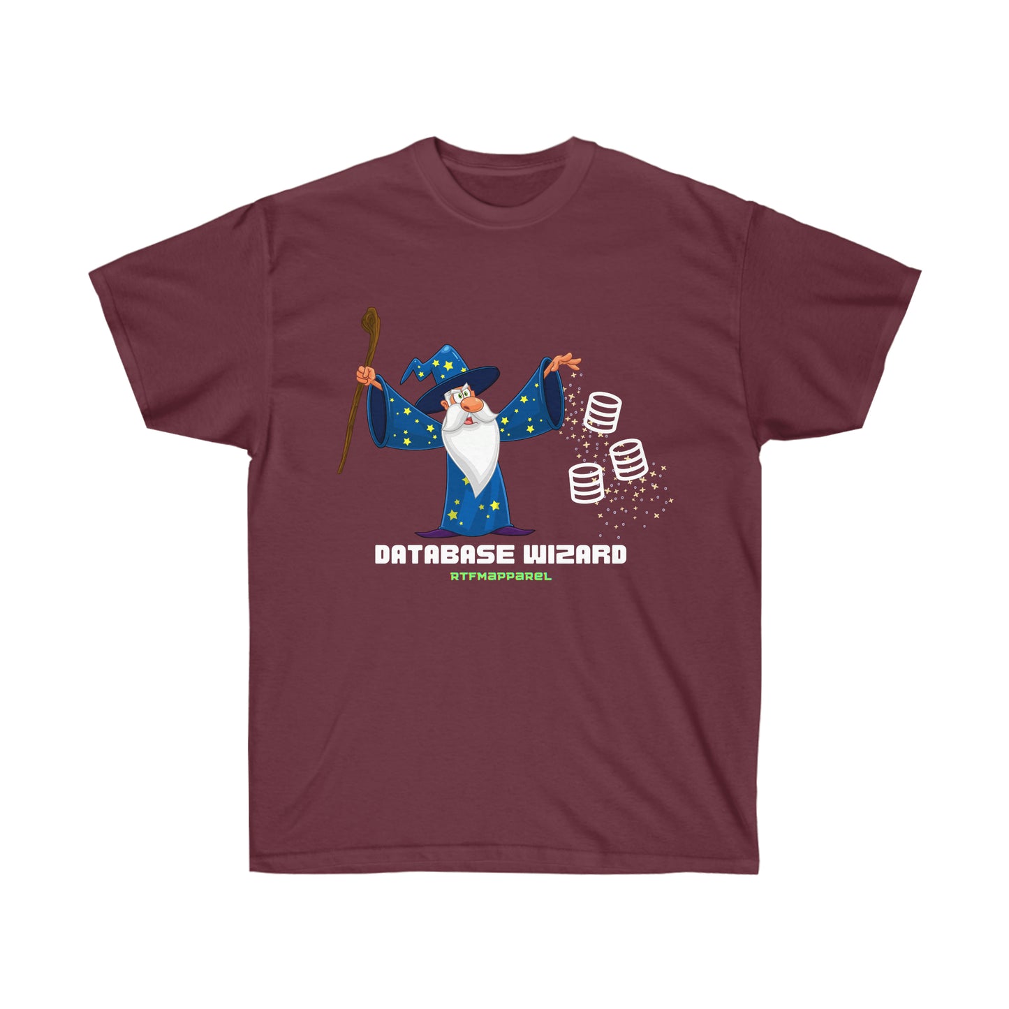 Database Wizard - SQL DBA, Data Science, Sysadmin Funny Tshirt