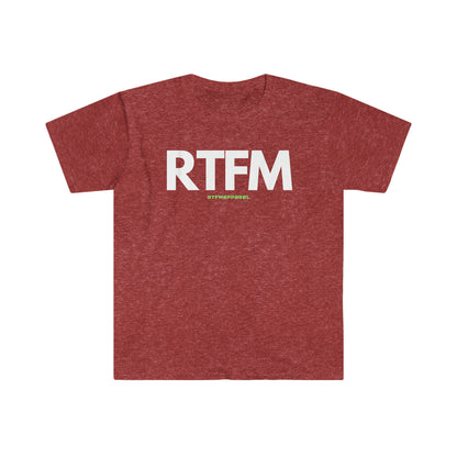 RTFM, Read the Manual, Funny, Sysadmin, Geek, Project Manager, Developer, Gift Unisex Softstyle T-Shirt