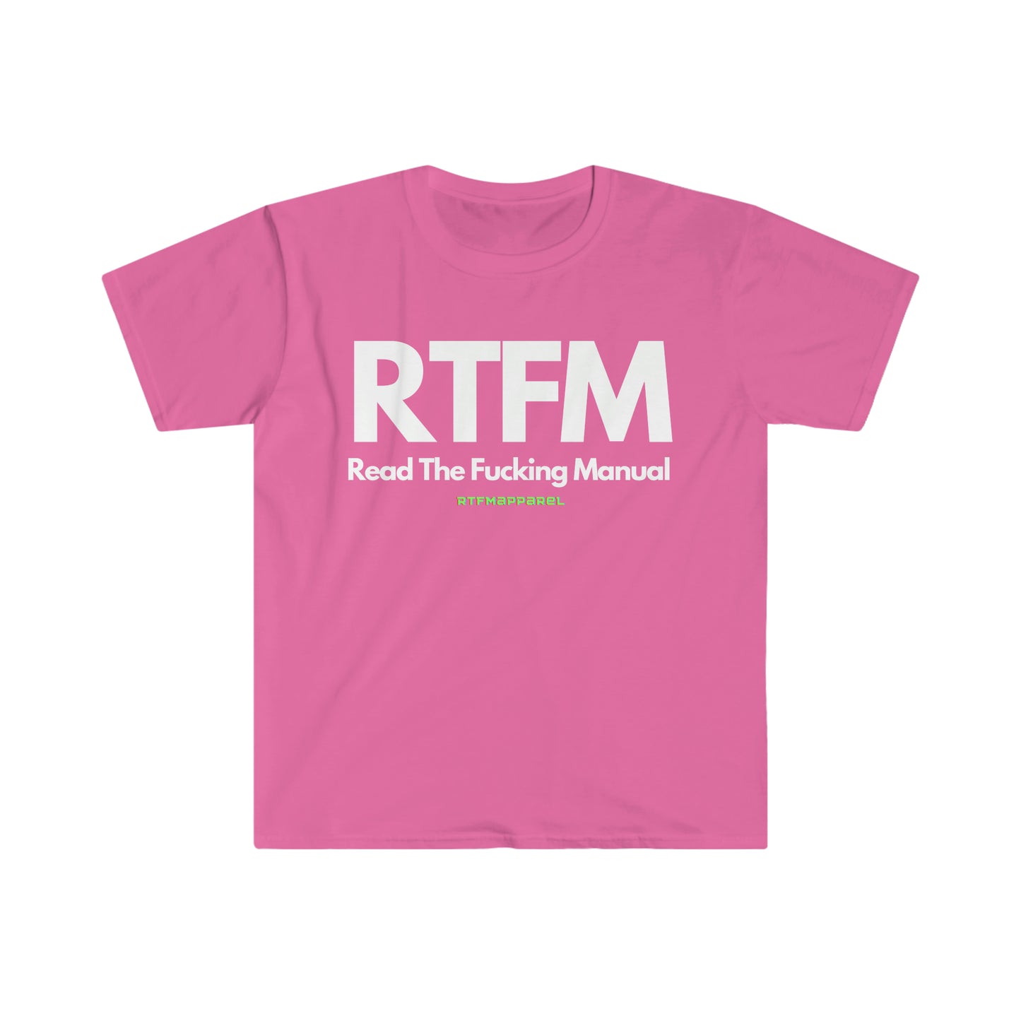 RTFM, Read the Manual, Explicit , Funny, Sysadmin, Geek, Project Manager, Developer, Gift Unisex Softstyle T-Shirt