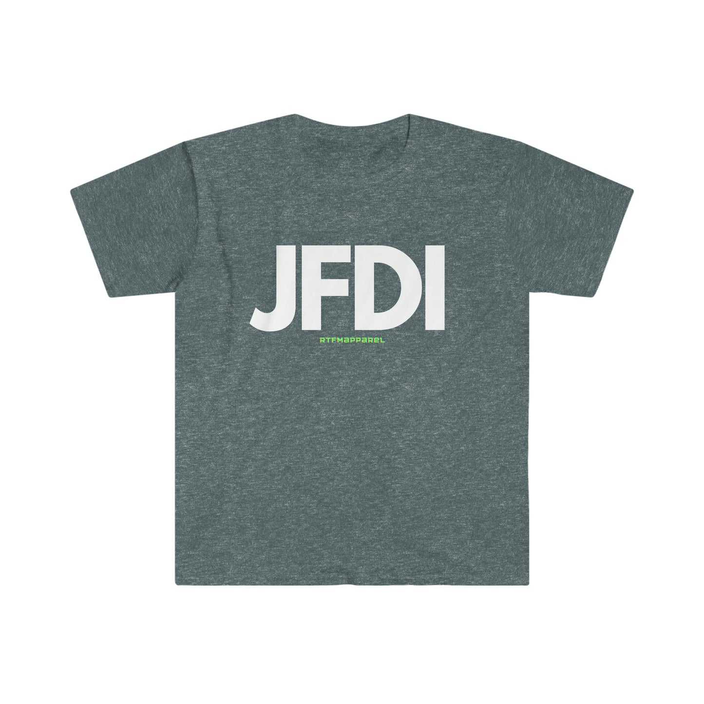 JFDI, Just do it, Funny, Sysadmin, Geek, Project Manager, Developer, Gift Unisex Softstyle T-Shirt