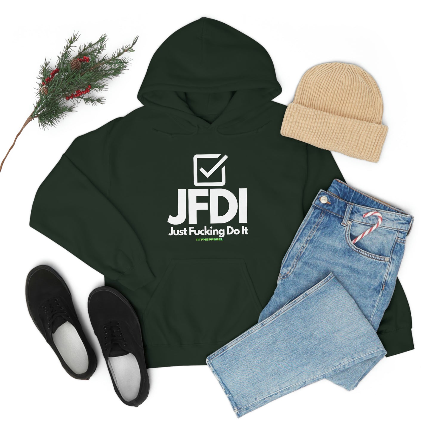 JFDI, Just do it, Funny, Sysadmin, Geek, Project Manager, Explicit, Developer, Gift, Unisex Hooded Sweatshirt