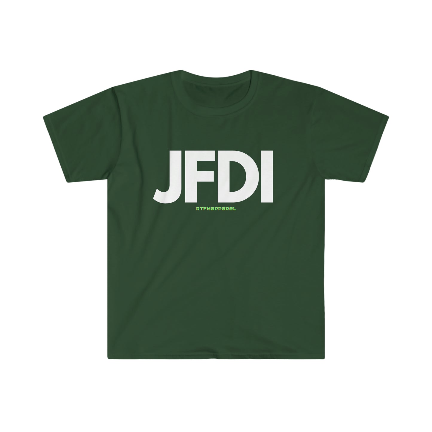 JFDI, Just do it, Funny, Sysadmin, Geek, Project Manager, Developer, Gift Unisex Softstyle T-Shirt