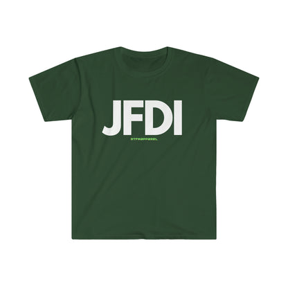 JFDI, Just do it, Funny, Sysadmin, Geek, Project Manager, Developer, Gift Unisex Softstyle T-Shirt