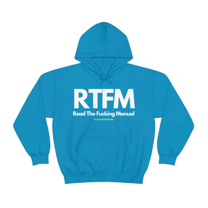 RTFM, Read the Manual, Explicit Funny, Sysadmin, Geek, Project Manager, Developer, Gift, Unisex Hooded Sweatshirt