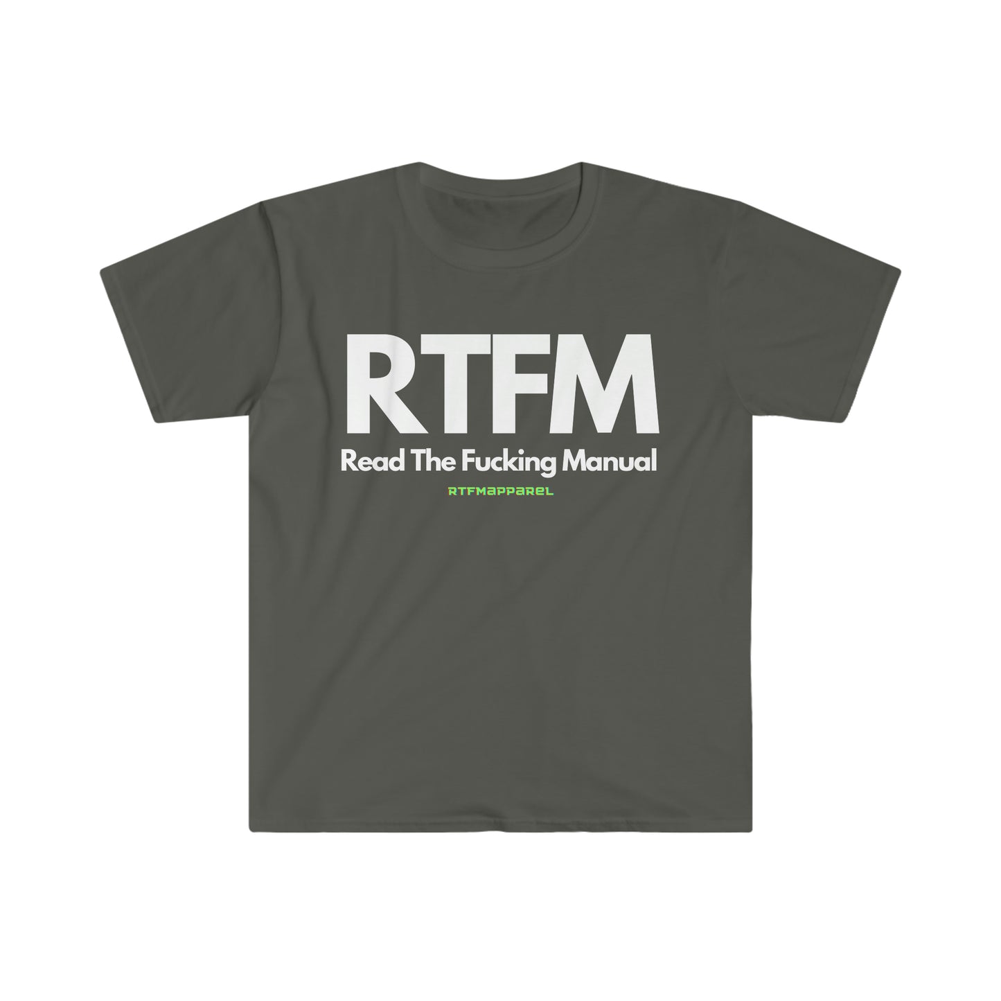 RTFM, Read the Manual, Explicit , Funny, Sysadmin, Geek, Project Manager, Developer, Gift Unisex Softstyle T-Shirt