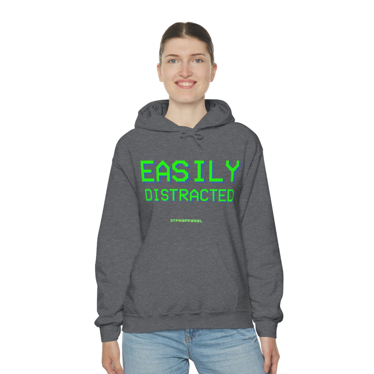 Easily Distracted - Funny, Sysadmin, Geek, Gamer, Developer, Gift Hooded Sweatshirt