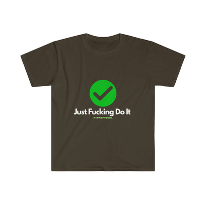 JFDI, Just do it, Funny, Sysadmin, Geek, Project Manager, Explicit, Developer, Gift Unisex Softstyle T-Shirt