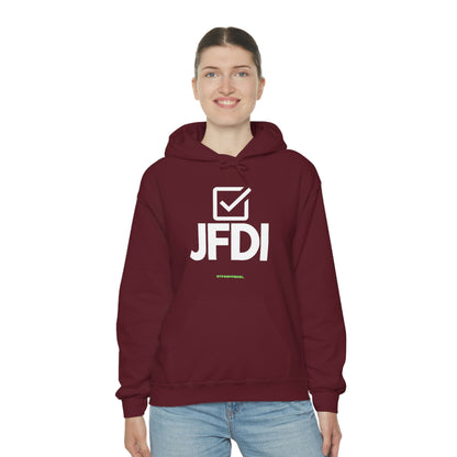 JFDI, Just do it, Funny, Sysadmin, Geek, Project Manager, Developer, Gift, Unisex Hooded Sweatshirt