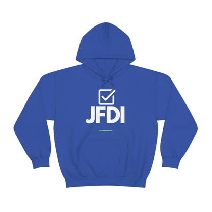 JFDI, Just do it, Funny, Sysadmin, Geek, Project Manager, Developer, Gift, Unisex Hooded Sweatshirt