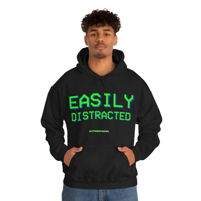 Easily Distracted - Funny, Sysadmin, Geek, Gamer, Developer, Gift Hooded Sweatshirt