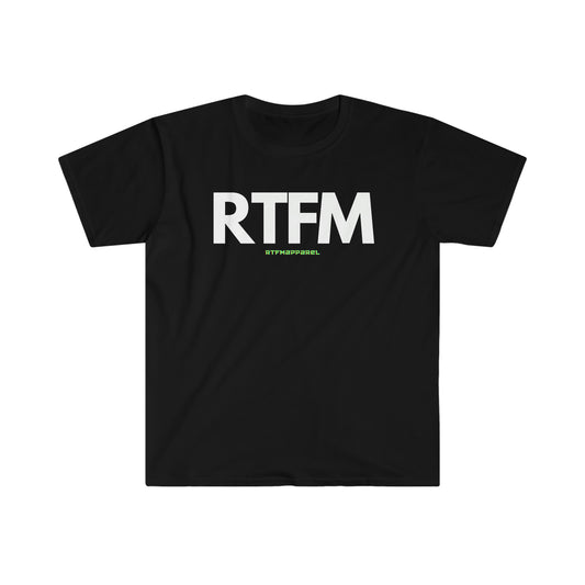 RTFM, Read the Manual, Funny, Sysadmin, Geek, Project Manager, Developer, Gift Unisex Softstyle T-Shirt