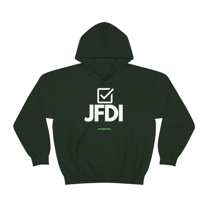 JFDI, Just do it, Funny, Sysadmin, Geek, Project Manager, Developer, Gift, Unisex Hooded Sweatshirt