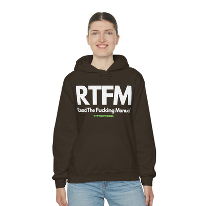 RTFM, Read the Manual, Explicit Funny, Sysadmin, Geek, Project Manager, Developer, Gift, Unisex Hooded Sweatshirt
