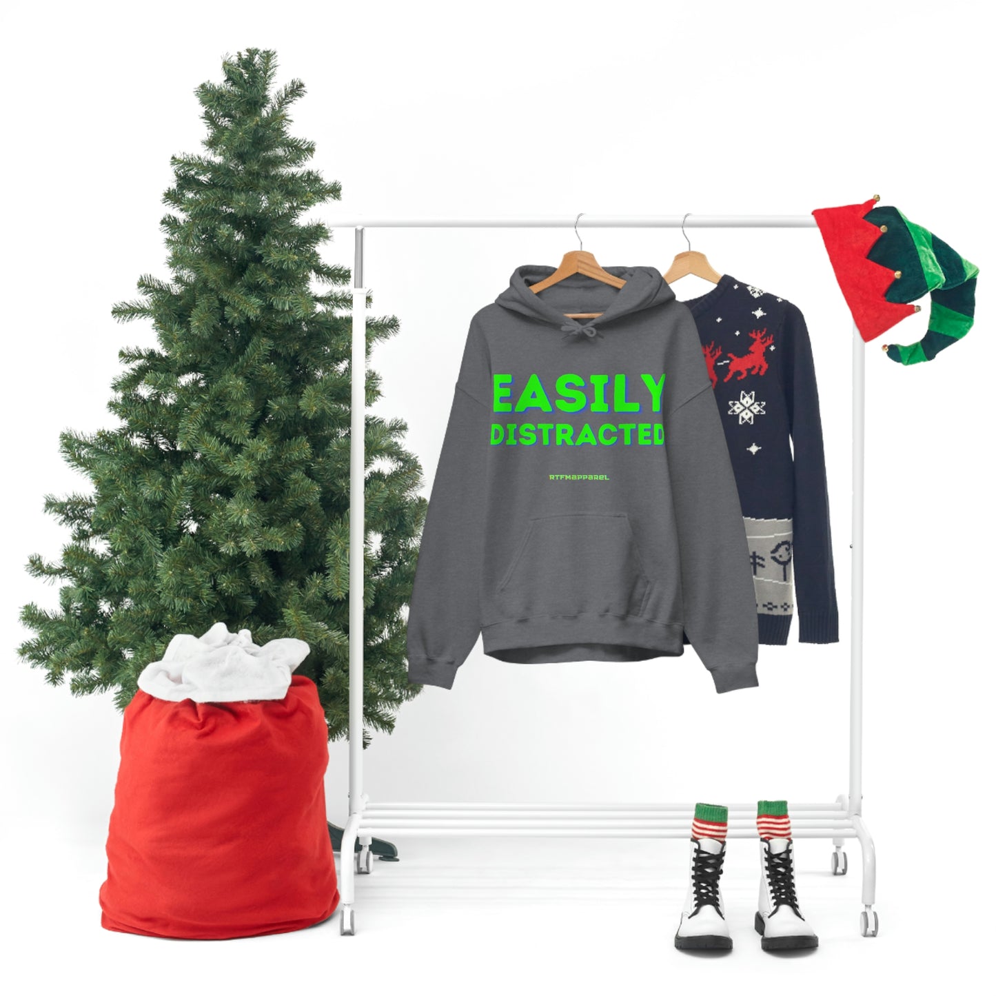 Easily Distracted - Funny, Sysadmin, Geek, Gamer, Developer, Gift Hooded Sweatshirt