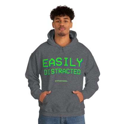 Easily Distracted - Funny, Sysadmin, Geek, Gamer, Developer, Gift Hooded Sweatshirt