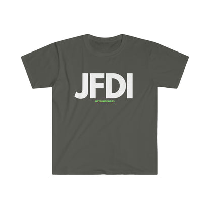 JFDI, Just do it, Funny, Sysadmin, Geek, Project Manager, Developer, Gift Unisex Softstyle T-Shirt