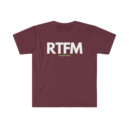 RTFM, Read the Manual, Funny, Sysadmin, Geek, Project Manager, Developer, Gift Unisex Softstyle T-Shirt