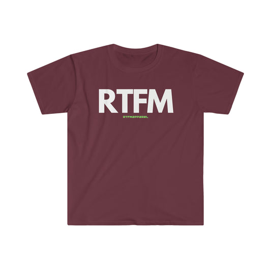 RTFM, Read the Manual, Funny, Sysadmin, Geek, Project Manager, Developer, Gift Unisex Softstyle T-Shirt