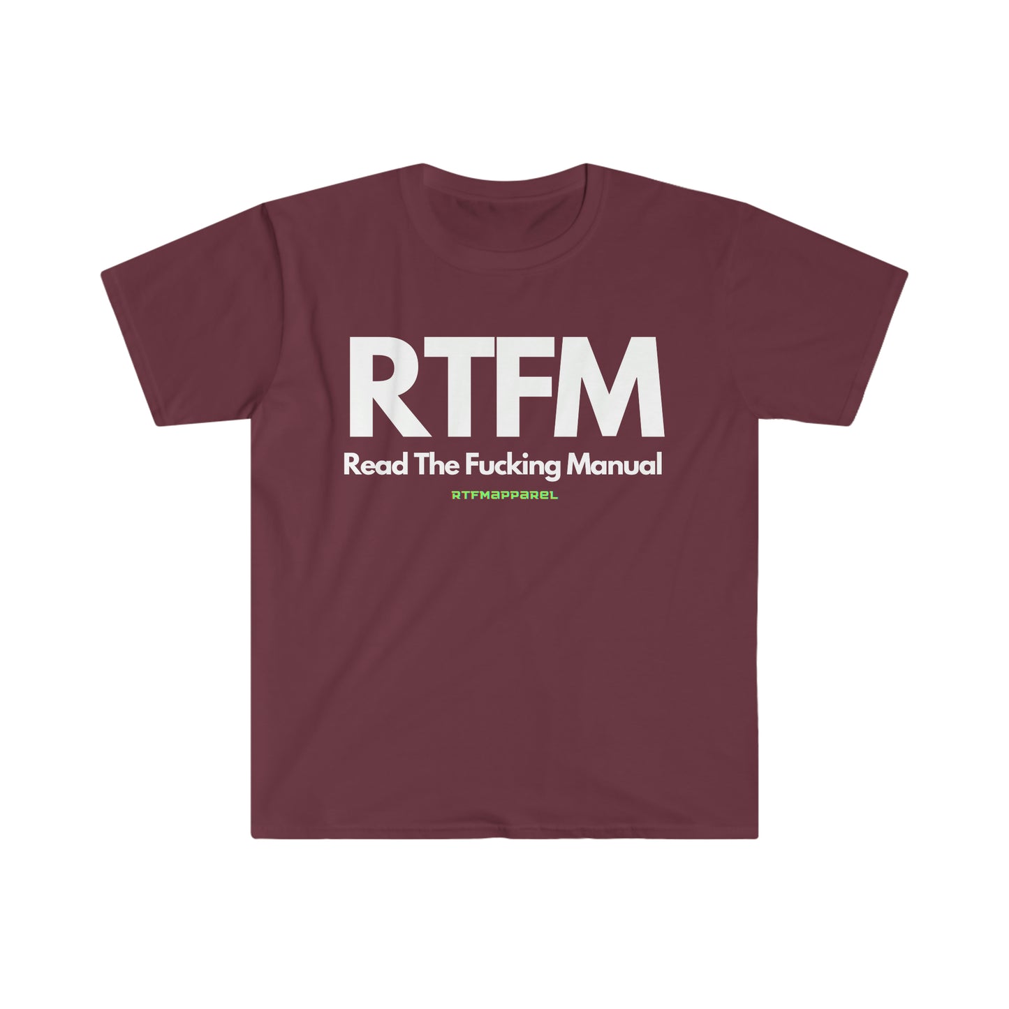 RTFM, Read the Manual, Explicit , Funny, Sysadmin, Geek, Project Manager, Developer, Gift Unisex Softstyle T-Shirt