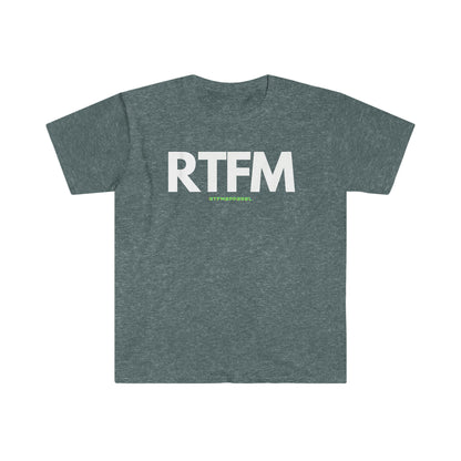 RTFM, Read the Manual, Funny, Sysadmin, Geek, Project Manager, Developer, Gift Unisex Softstyle T-Shirt